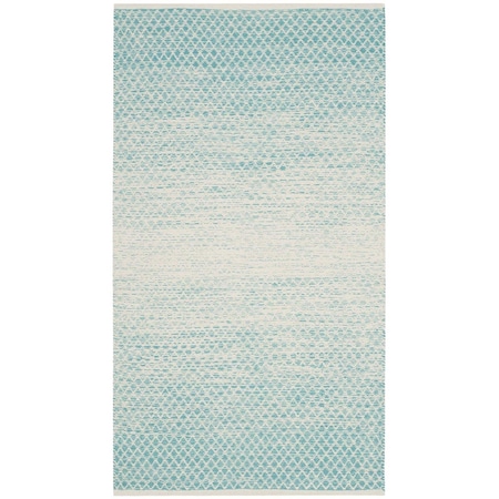 Safavieh Montauk Rectangle Hand Woven Rug, Turquoise and Ivory - 3 x 5 ft. MTK601E-3